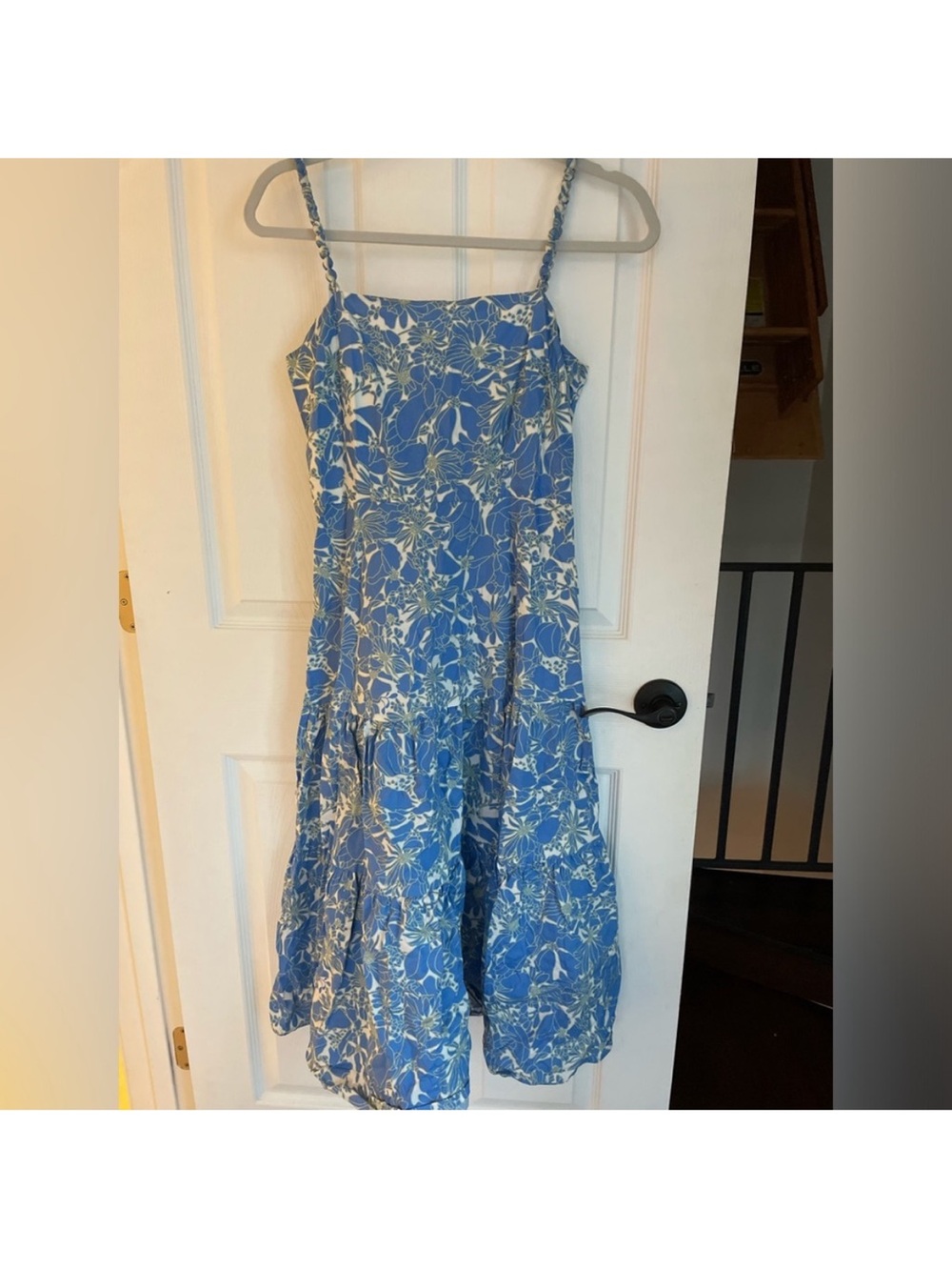 Blue Floral Maxi Sundress - Casual Sleeveless Dress